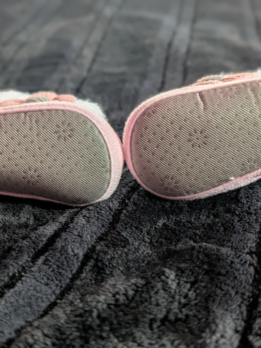 Baby Pink Flower Faux-Fur Booties - Soft Infant Slippers
